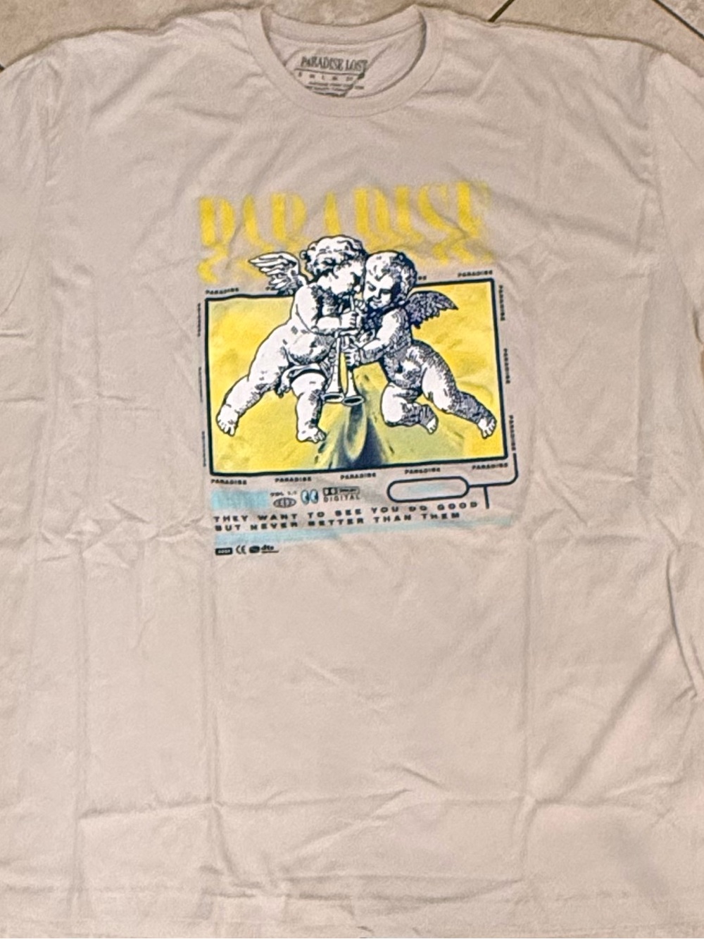 Paradise Lost Men's White Graphic Short Sleeve Tee